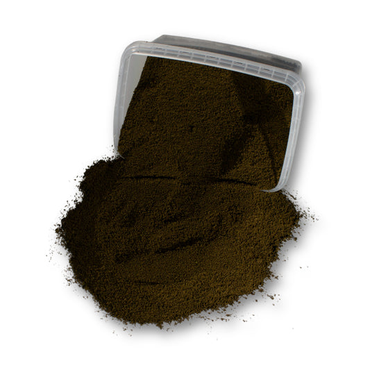 Fine Flock - Burnt Grass — flock shown with original tub packaging