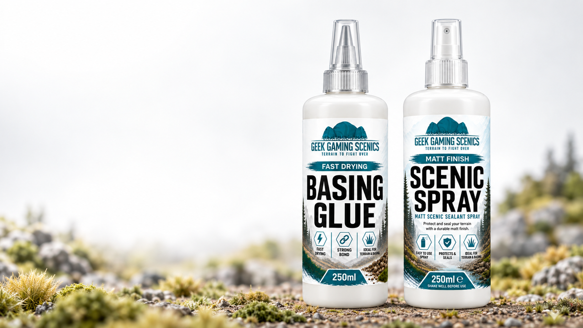 Basing Essentials Bundle | Glue & Scenic Spray | Geek Gaming Scenics - Adhesives - Geek Gaming Scenics - Geek Gaming Scenics