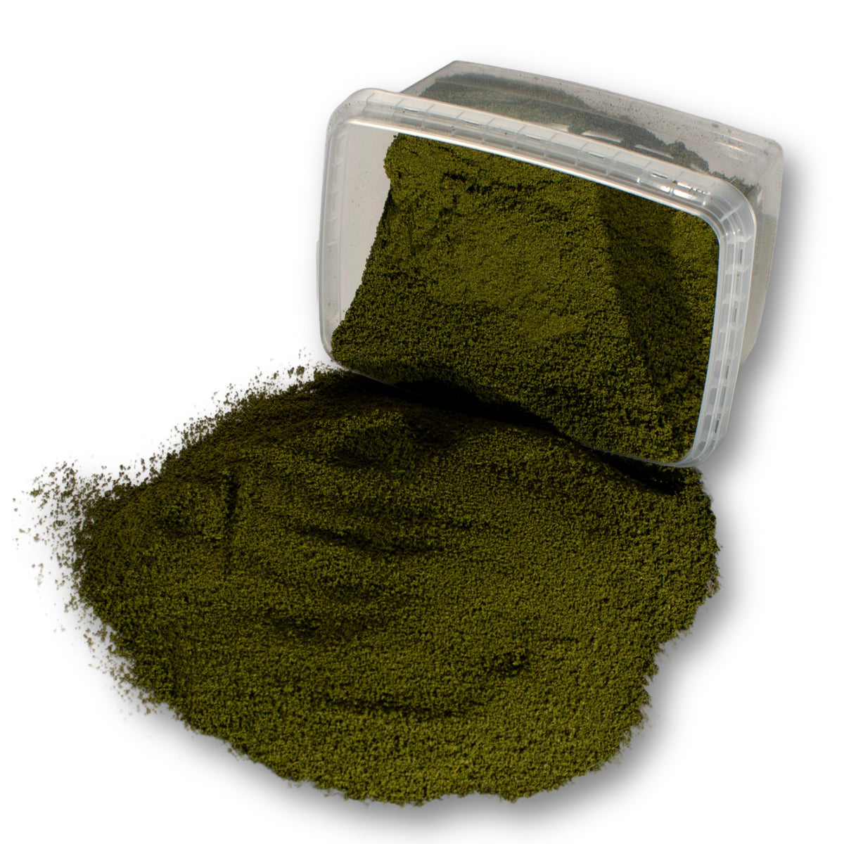 Fine Flock - Soft Moss — flock shown with original tub packaging