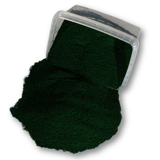 Fine Flock - Woodland Fern Dark Green — flock shown with original tub packaging