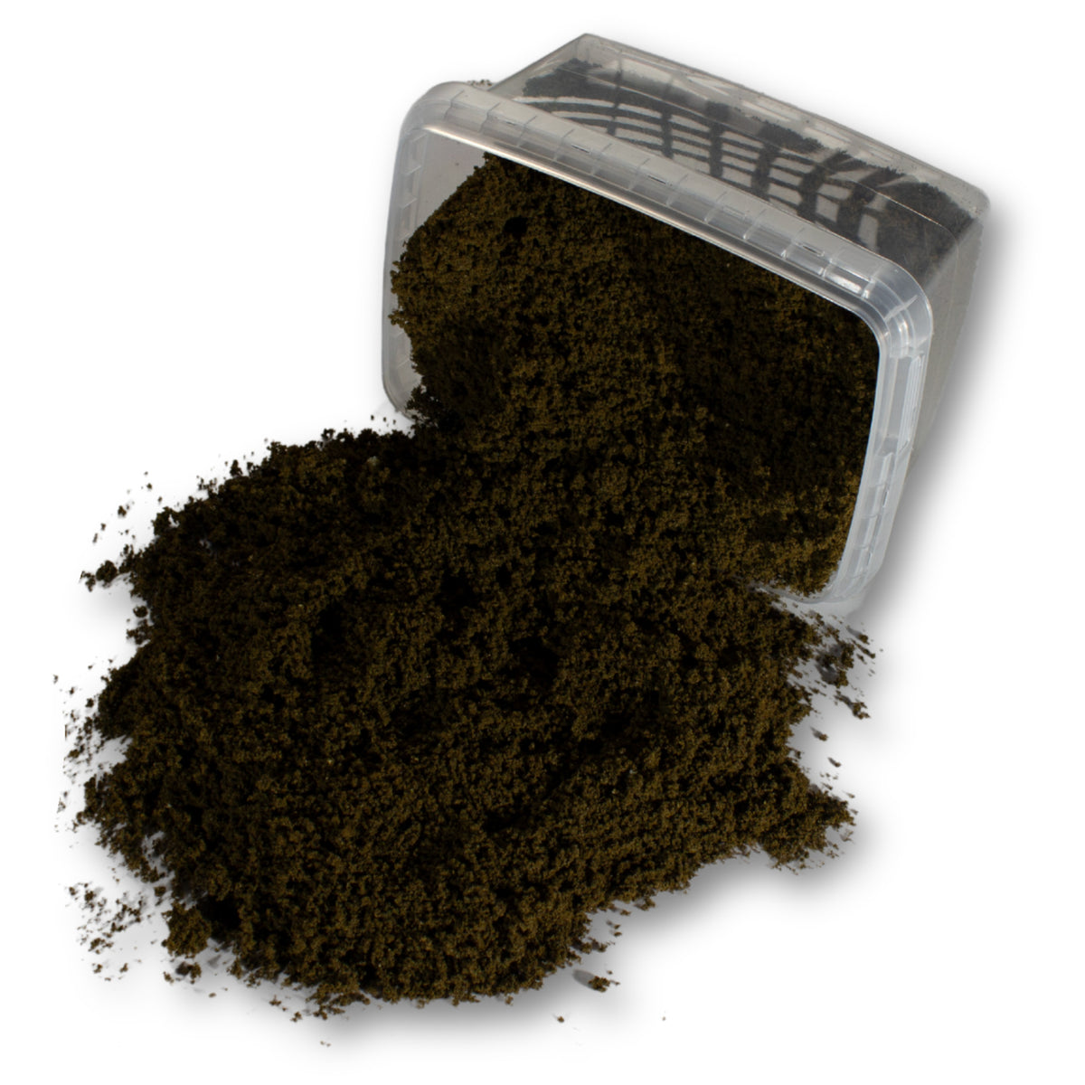 Coarse Flock - Burnt Grass — flock shown with original tub packaging