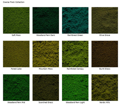 Coarse Flock collection — twelve colour samples